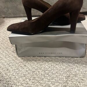 Nine West Brown Suede Pointed Toe Pumps